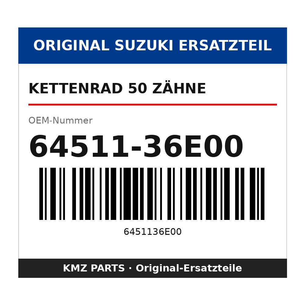 Suzuki Kettenrad 50 Zähne 64511-36E00