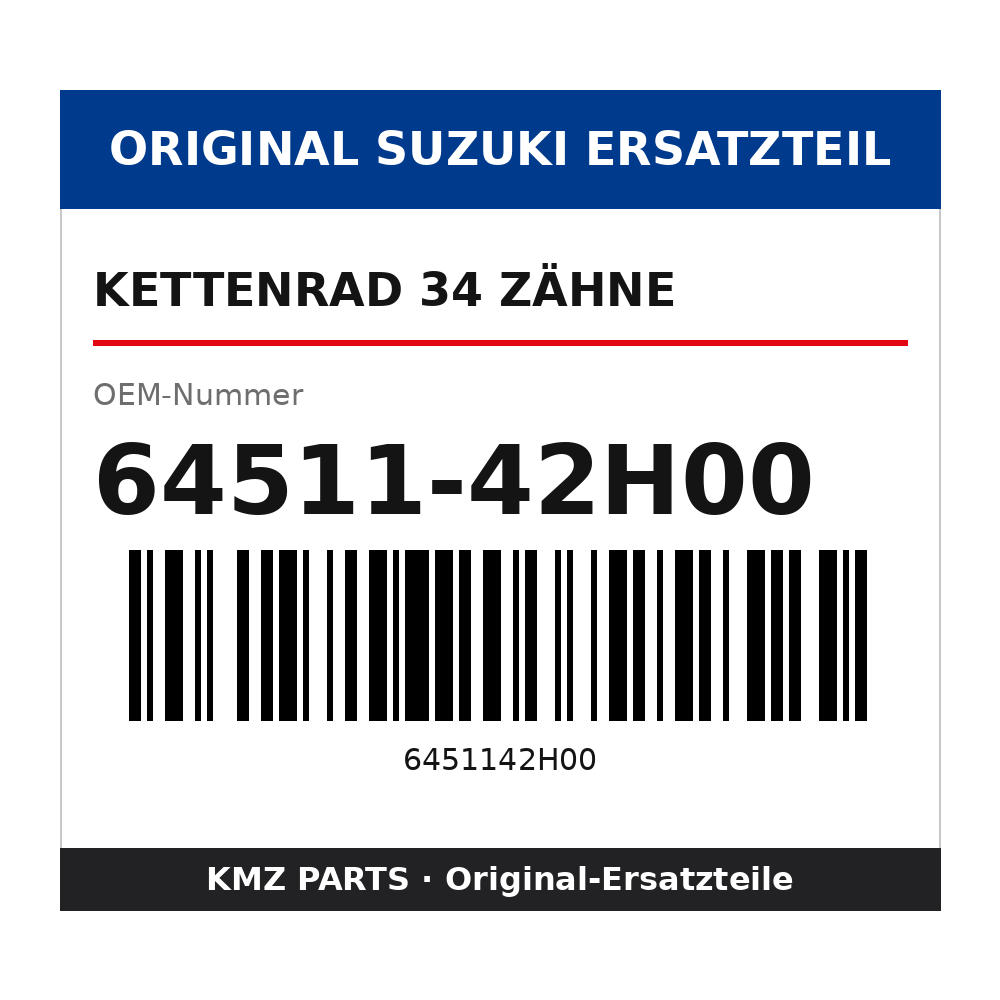 Suzuki Kettenrad 34 Zähne 64511-42H00