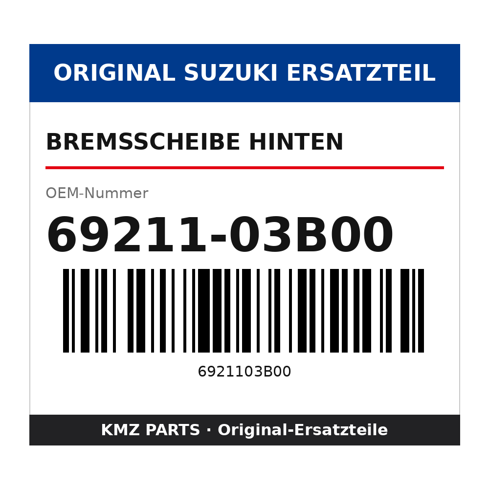 Suzuki Bremsscheibe hinten 69211-03B00