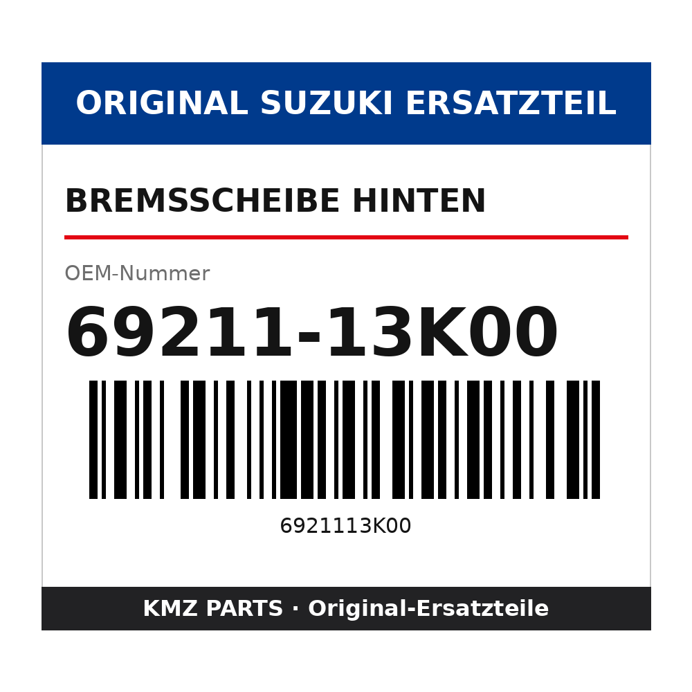 Suzuki Bremsscheibe hinten 69211-13K00