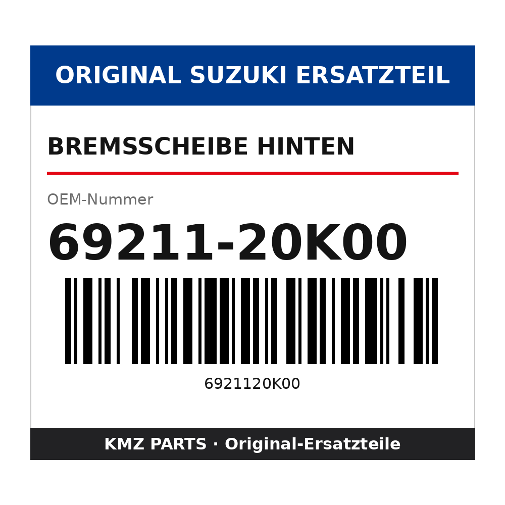 Suzuki Bremsscheibe hinten 69211-20K00