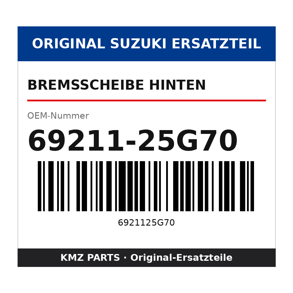 Suzuki Bremsscheibe hinten 69211-25G70