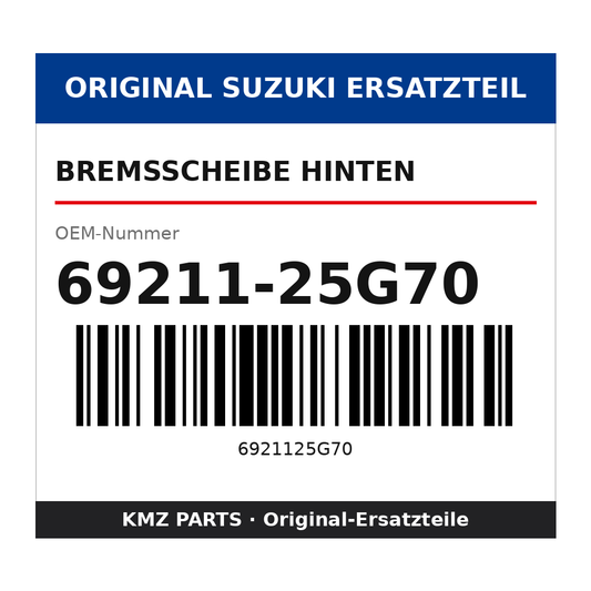 Suzuki Bremsscheibe hinten 69211-25G70