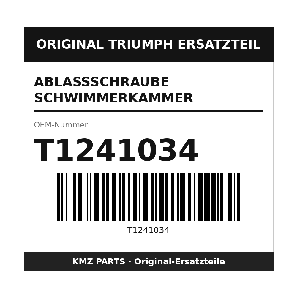 Triumph Ablassschraube Schwimmerkammer T1241034