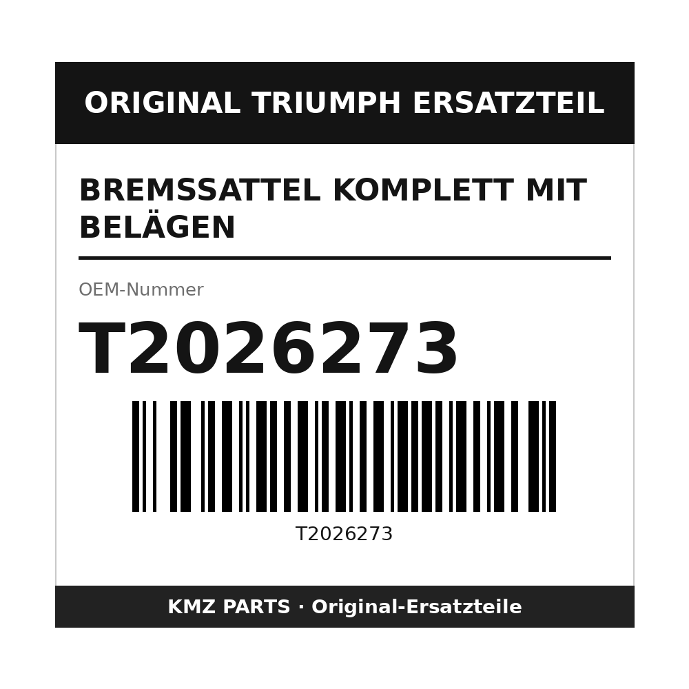 Triumph Bremssattel komplett mit Belägen T2026273