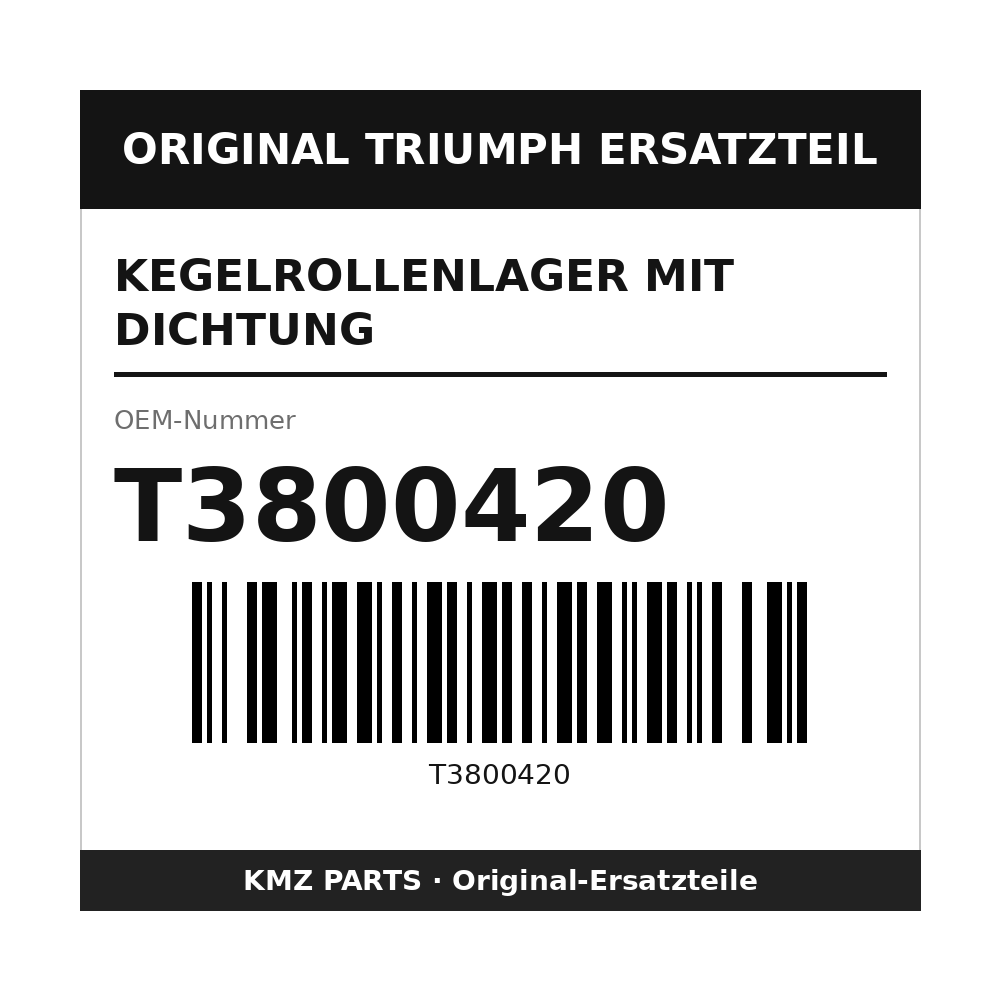 Triumph Kegelrollenlager mit Dichtung T3800420