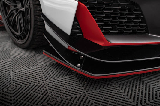 Untere Stoßstangen Flaps Wings vorne Canards passend für Audi R8 Mk2 FL schwarz Hochglanz