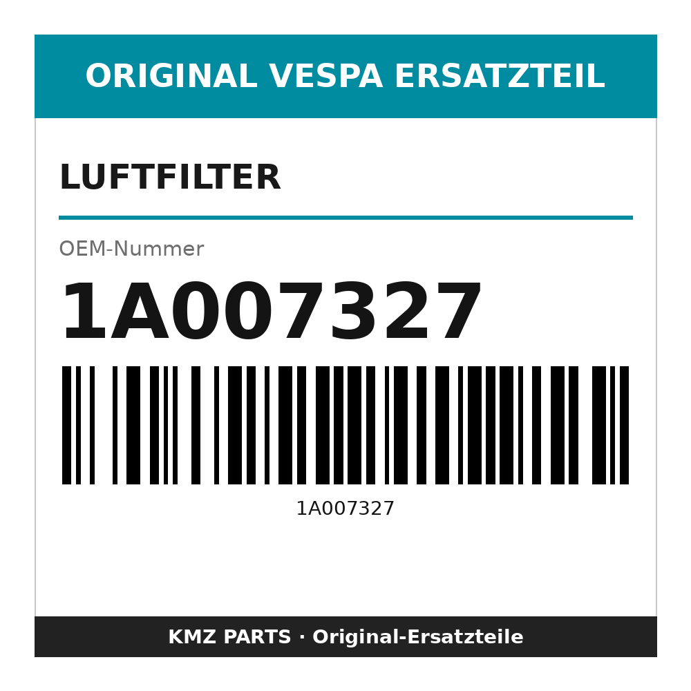 Vespa Luftfilter 1A007327