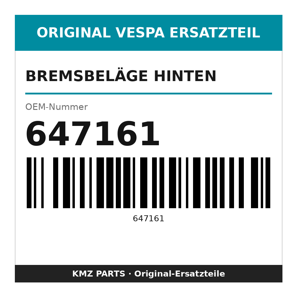 Vespa Bremsbeläge hinten 647161