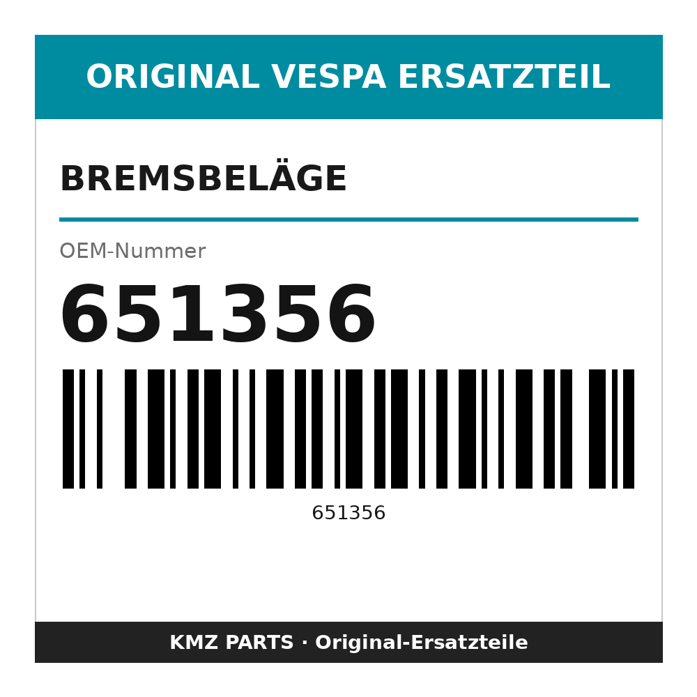Vespa Bremsbeläge 651356