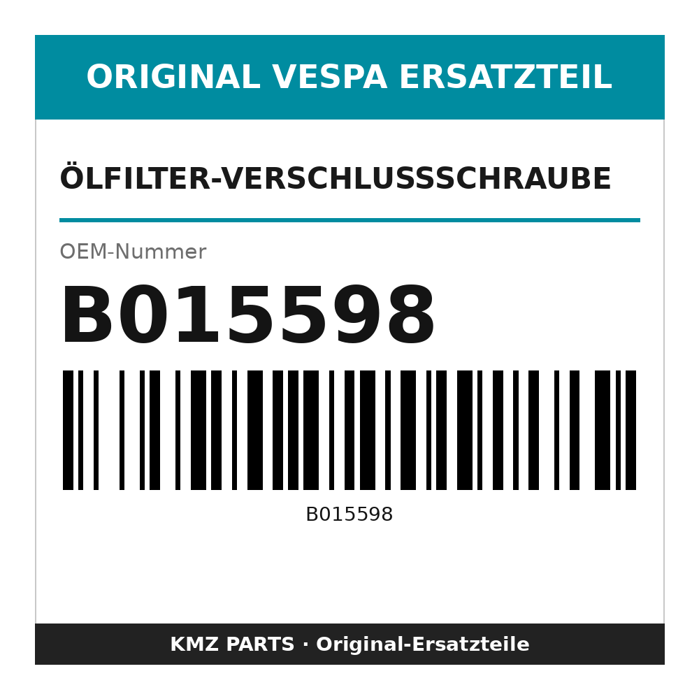Vespa Ölfilter-Verschlussschraube B015598