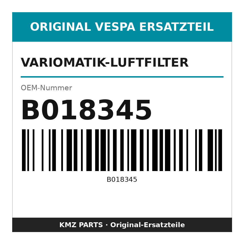 Vespa Variomatik-Luftfilter B018345