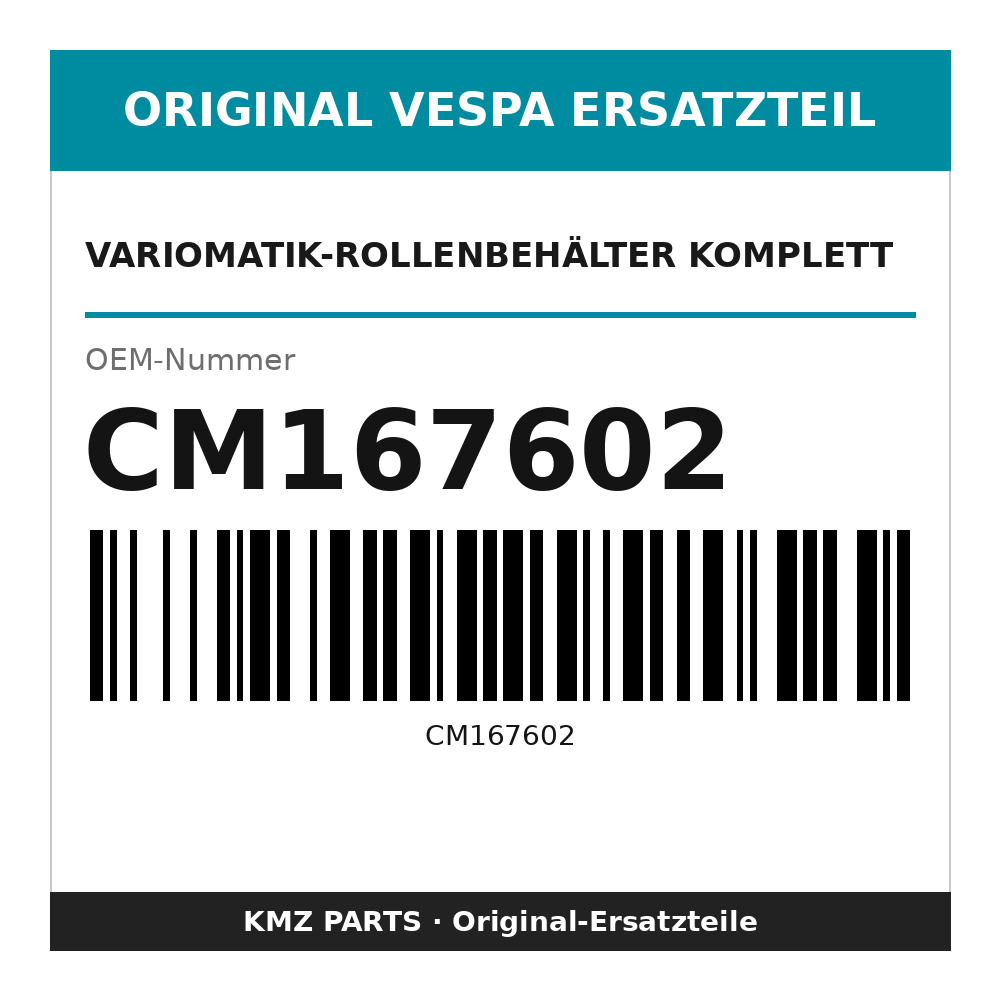 Vespa Variomatik-Rollenbehälter komplett CM167602