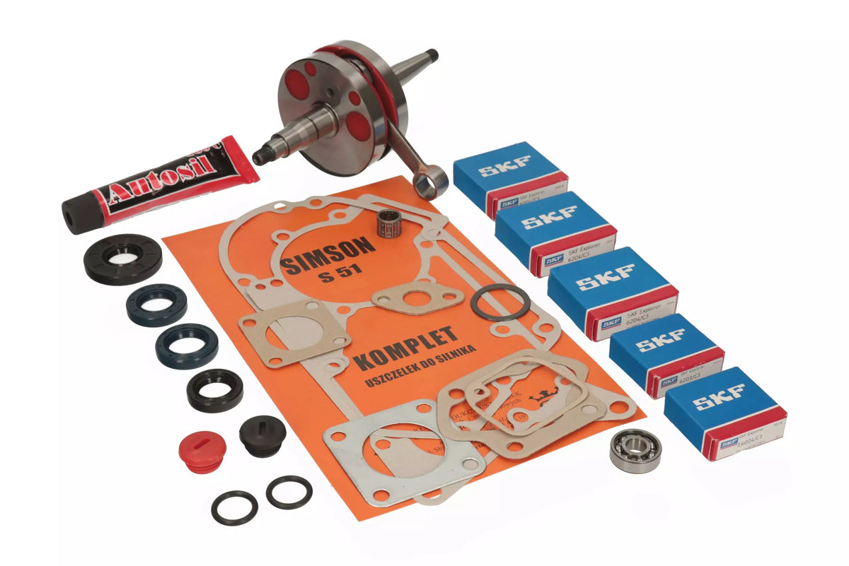 Kurbelwelle Tuning MZA + Lagersatz SKF + Dichtung Dichtungssatz Dichtungen