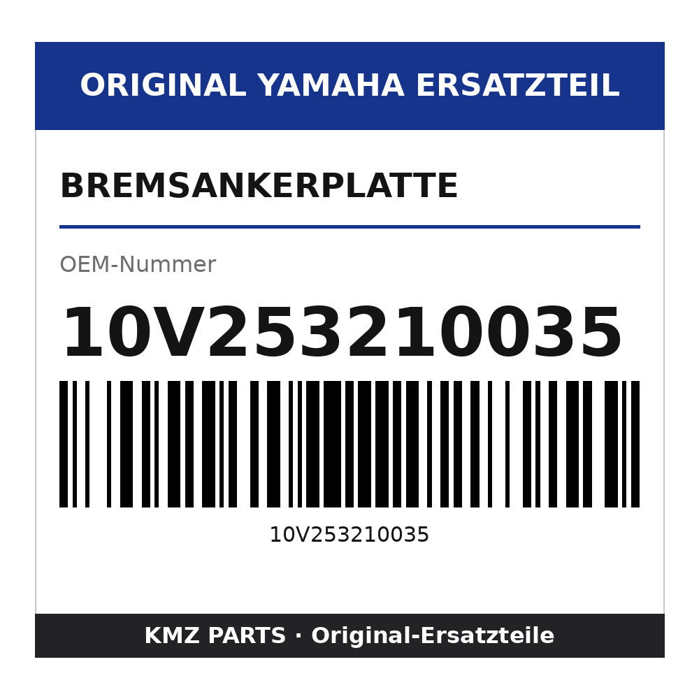 Yamaha Bremsankerplatte 10V253210035