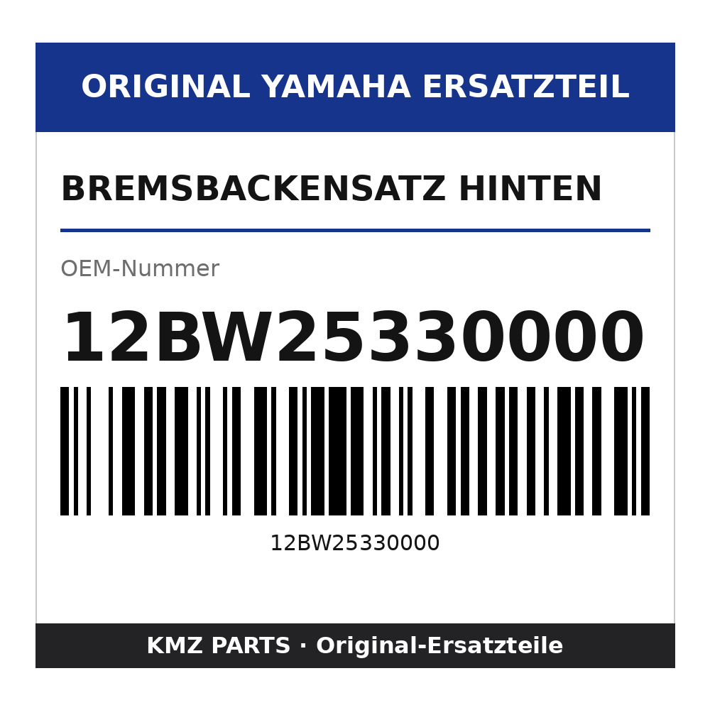 Yamaha Bremsbackensatz hinten 12BW25330000