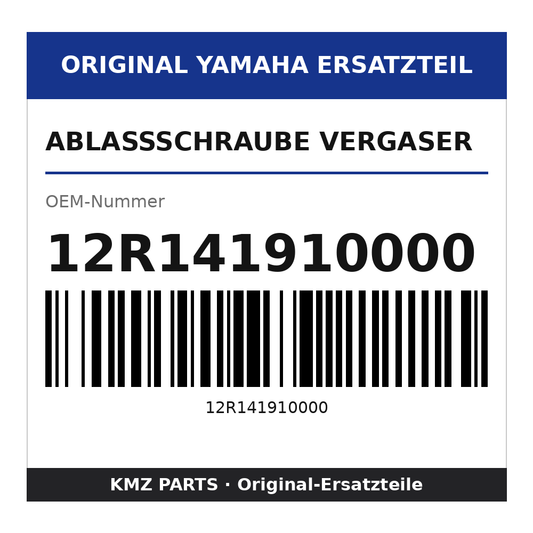 Yamaha Ablassschraube Vergaser 12R141910000