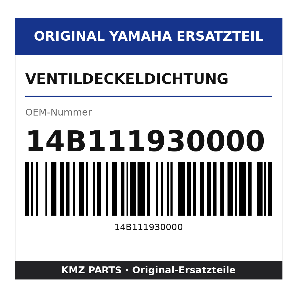 Yamaha Ventildeckeldichtung 14B111930000