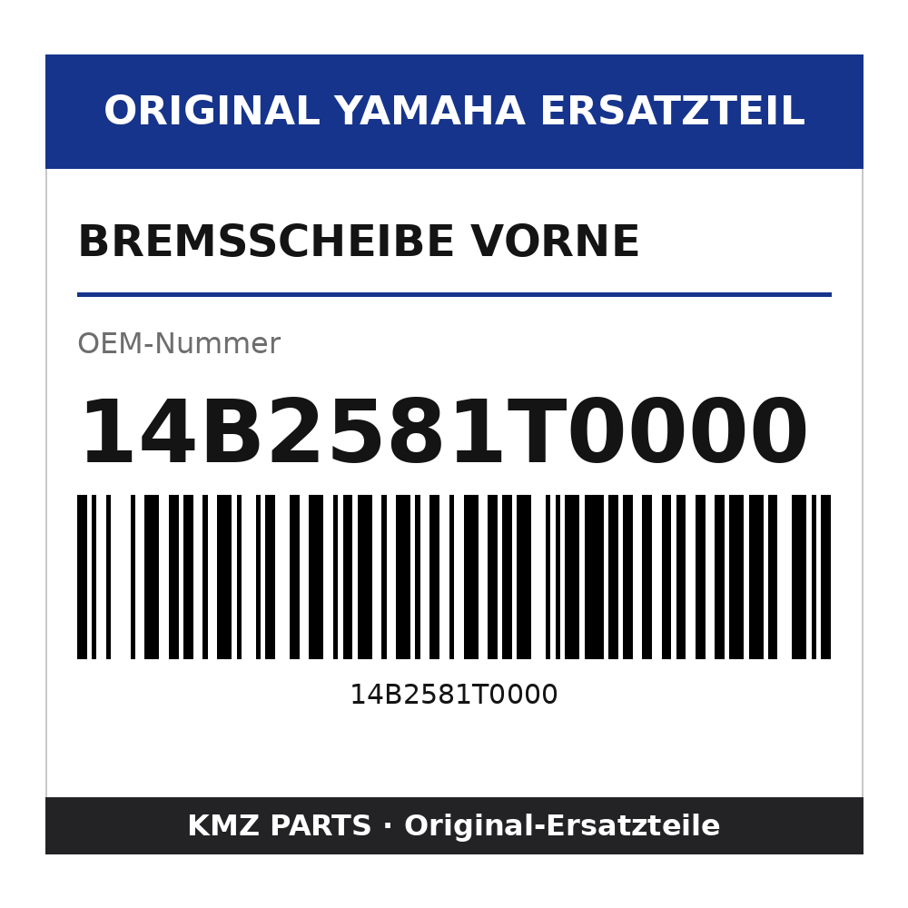 Yamaha Bremsscheibe vorne 14B2581T0000