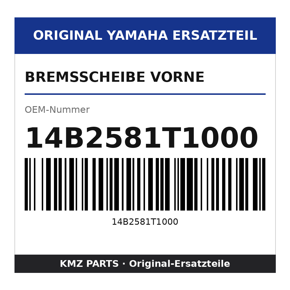 Yamaha Bremsscheibe vorne 14B2581T1000