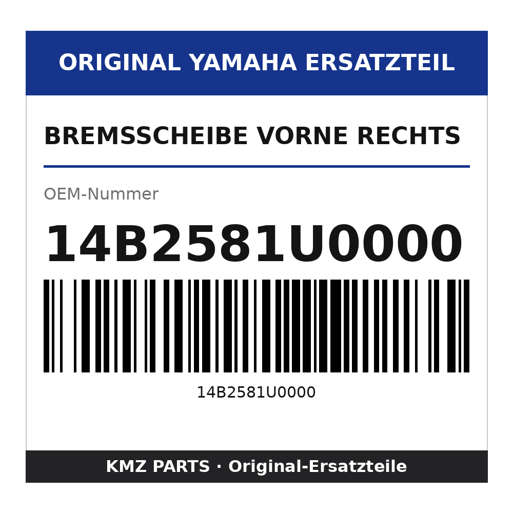 Yamaha Bremsscheibe vorne rechts 14B2581U0000