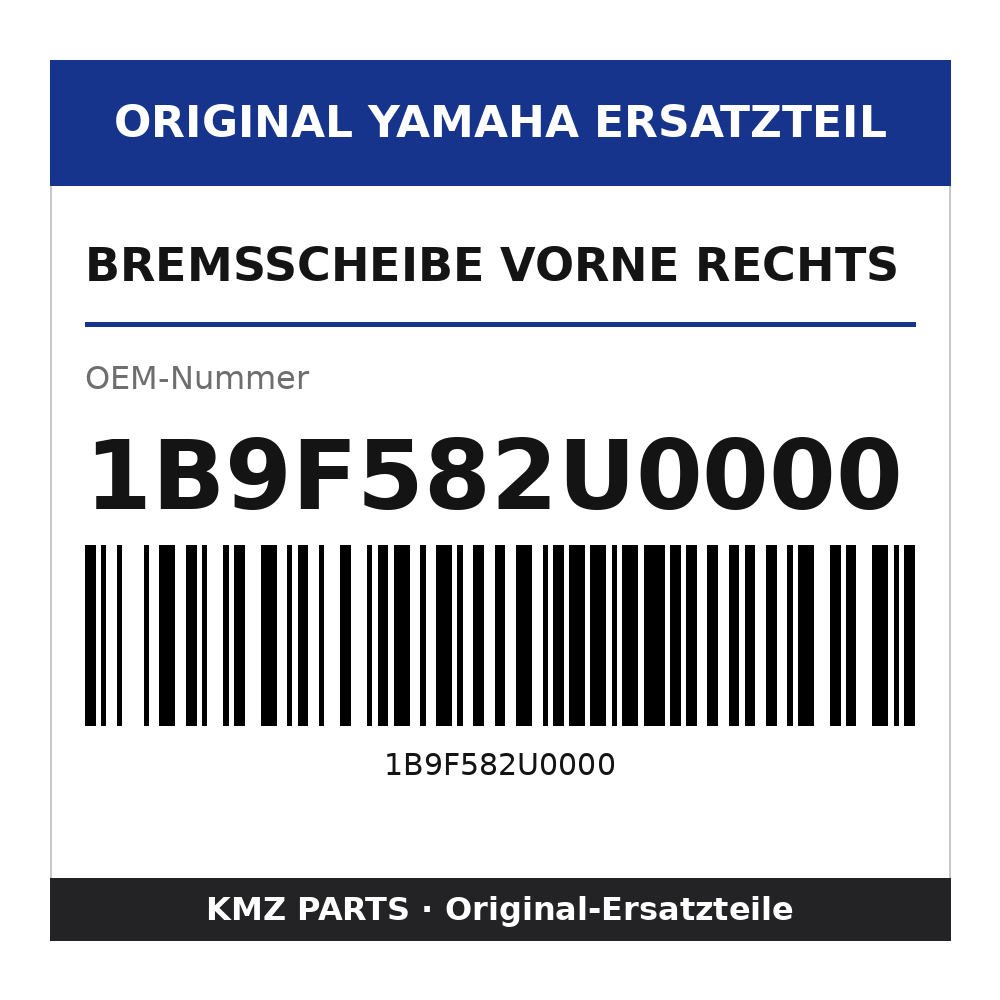 Yamaha Bremsscheibe vorne rechts 1B9F582U0000