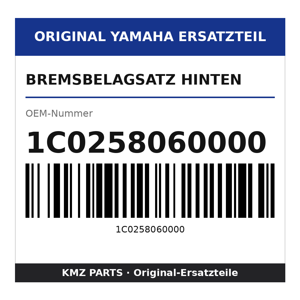 Yamaha Bremsbelagsatz hinten 1C0258060000