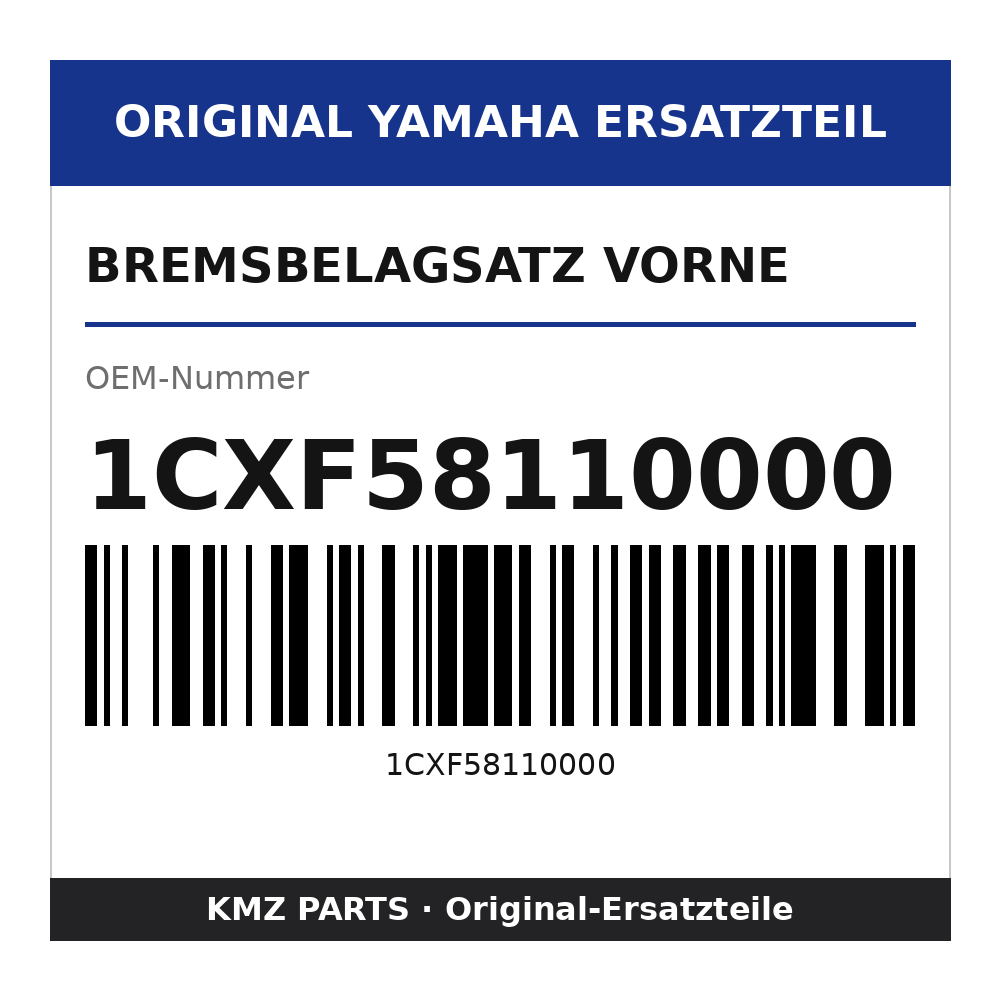 Yamaha Bremsbelagsatz vorne 1CXF58110000