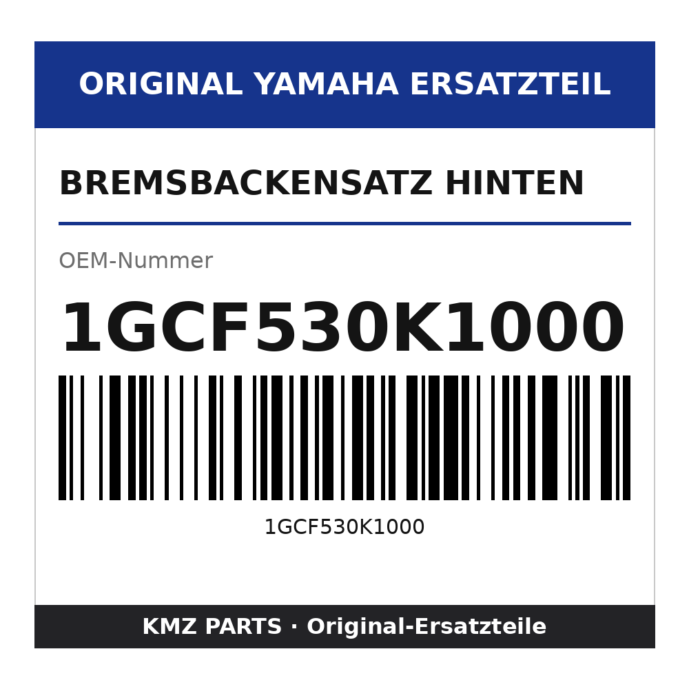 Yamaha Bremsbackensatz hinten 1GCF530K1000