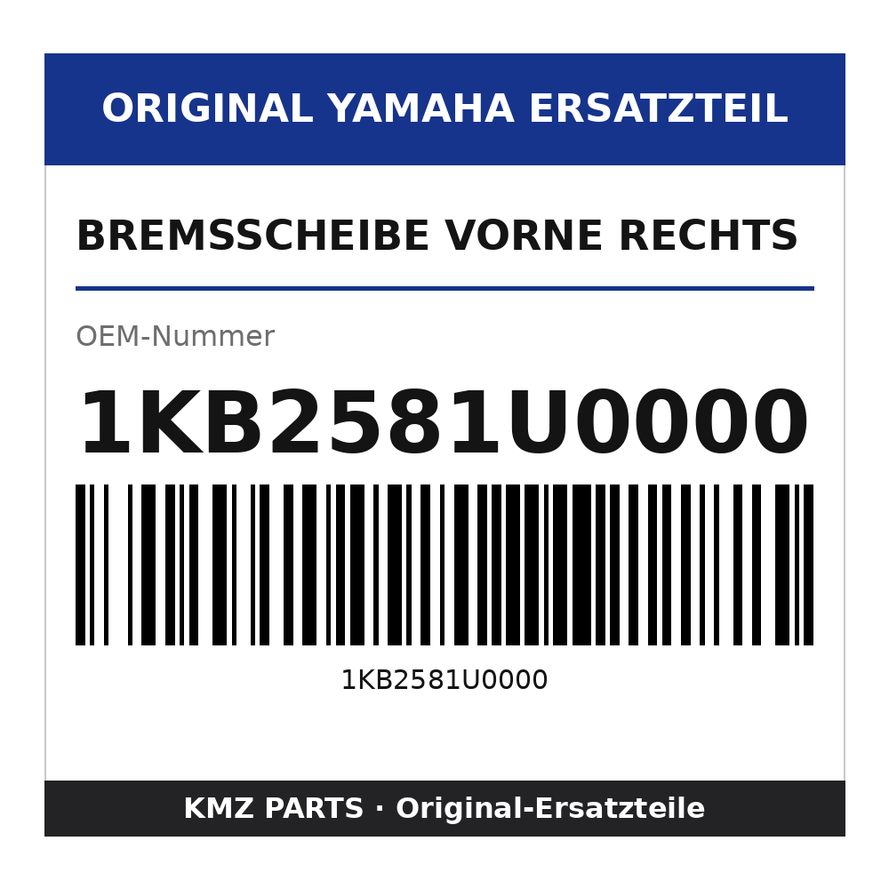 Yamaha Bremsscheibe vorne rechts 1KB2581U0000
