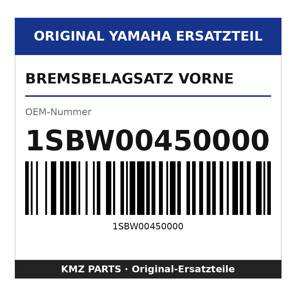 Yamaha Bremsbelagsatz vorne 1SBW00450000