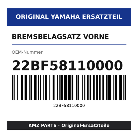 Yamaha Bremsbelagsatz vorne 22BF58110000