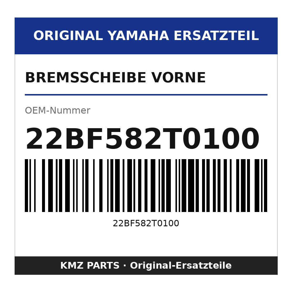 Yamaha Bremsscheibe vorne 22BF582T0100
