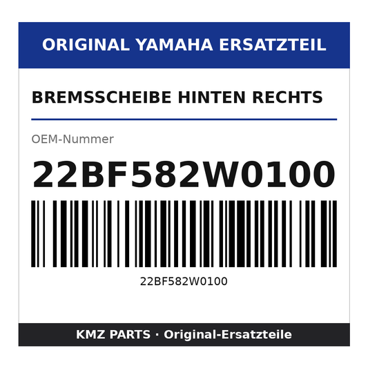 Yamaha Bremsscheibe hinten rechts 22BF582W0100