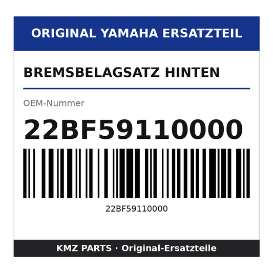 Yamaha Bremsbelagsatz hinten 22BF59110000