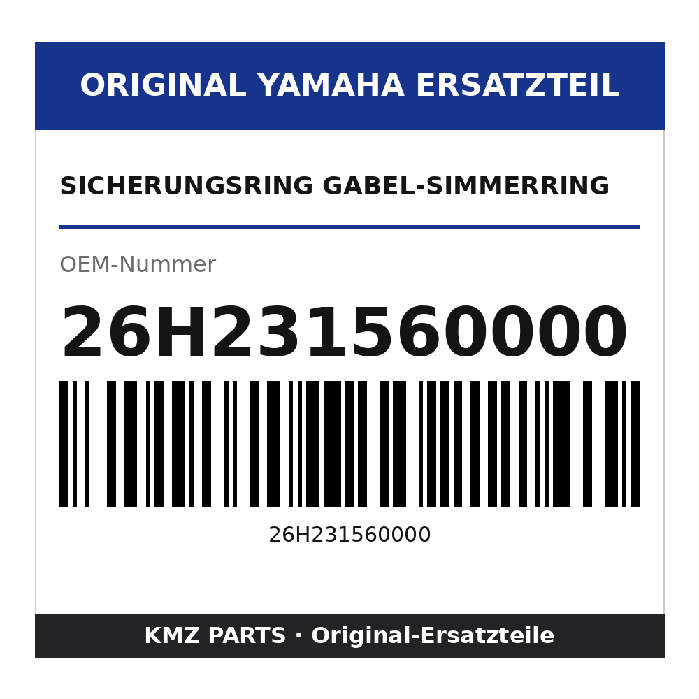 Yamaha Sicherungsring Gabel-Simmerring 26H231560000