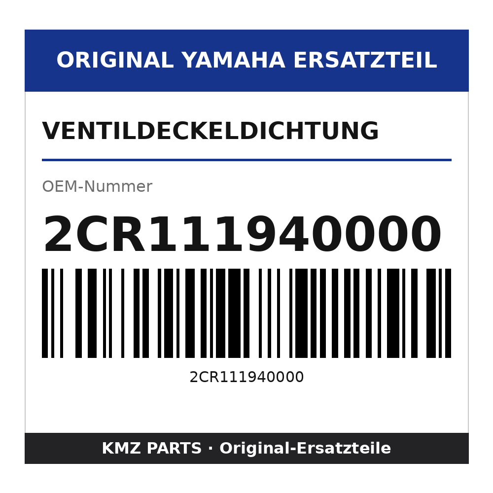 Yamaha Ventildeckeldichtung 2CR111940000