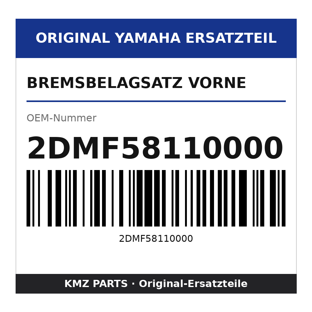 Yamaha Bremsbelagsatz vorne 2DMF58110000
