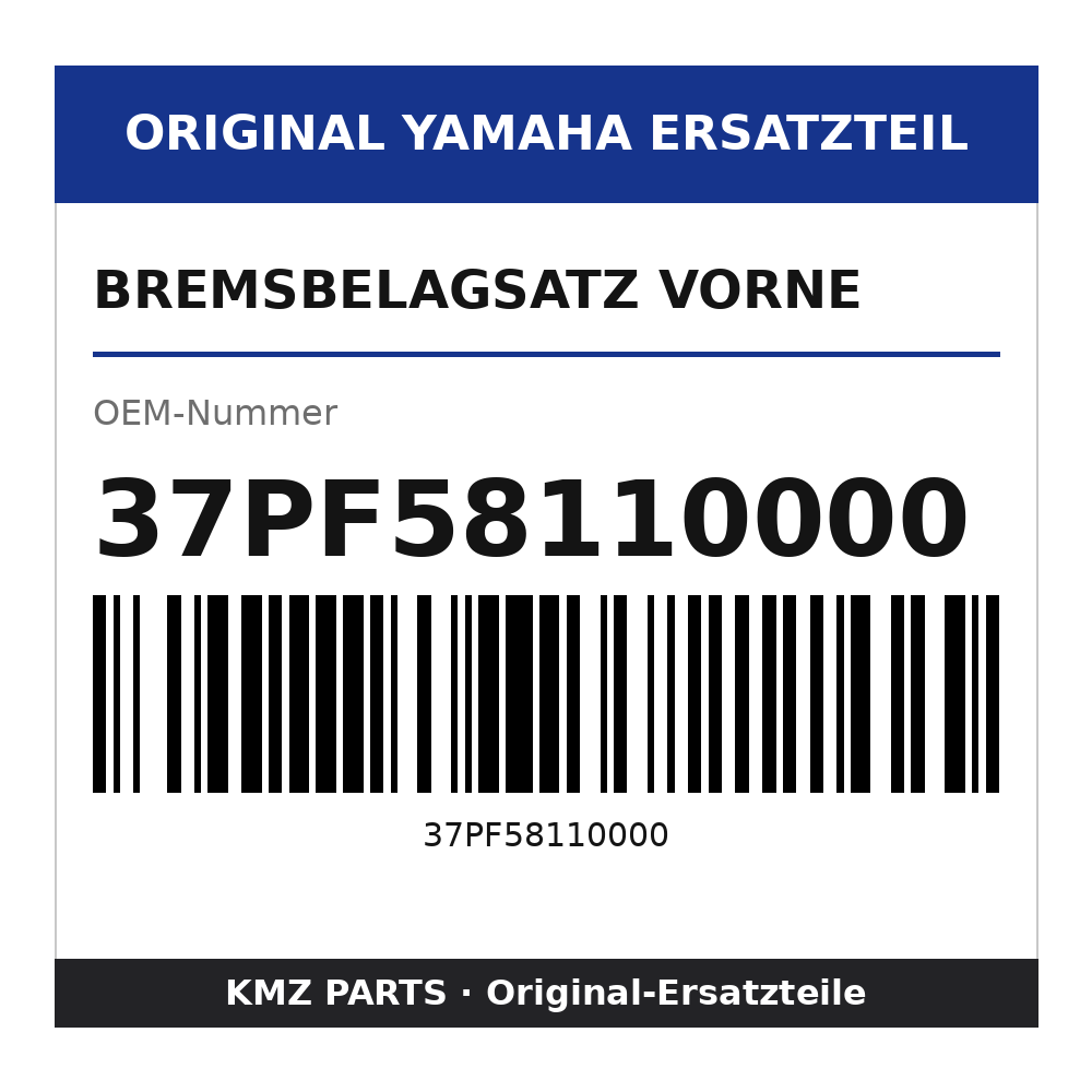 Yamaha Bremsbelagsatz vorne 37PF58110000