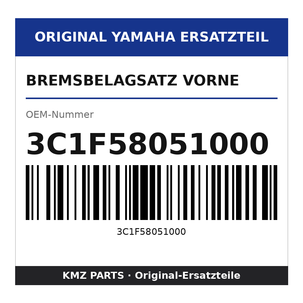 Yamaha Bremsbelagsatz vorne 3C1F58051000