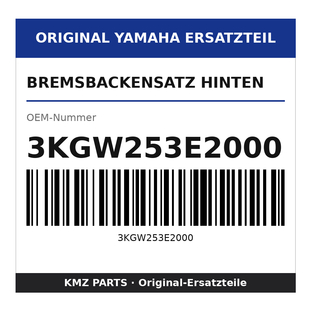 Yamaha Bremsbackensatz hinten 3KGW253E2000