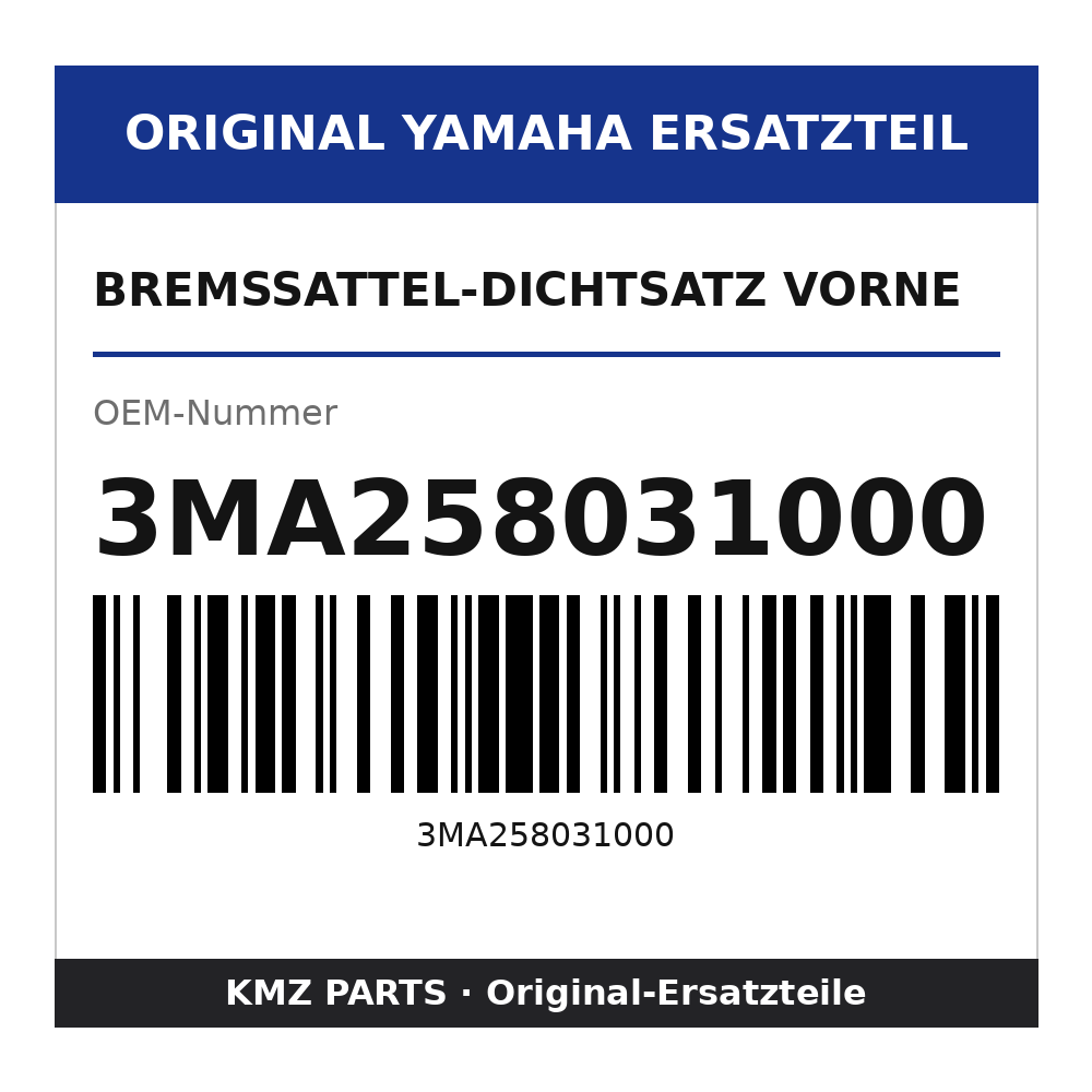 Yamaha Bremssattel-Dichtsatz vorne 3MA258031000