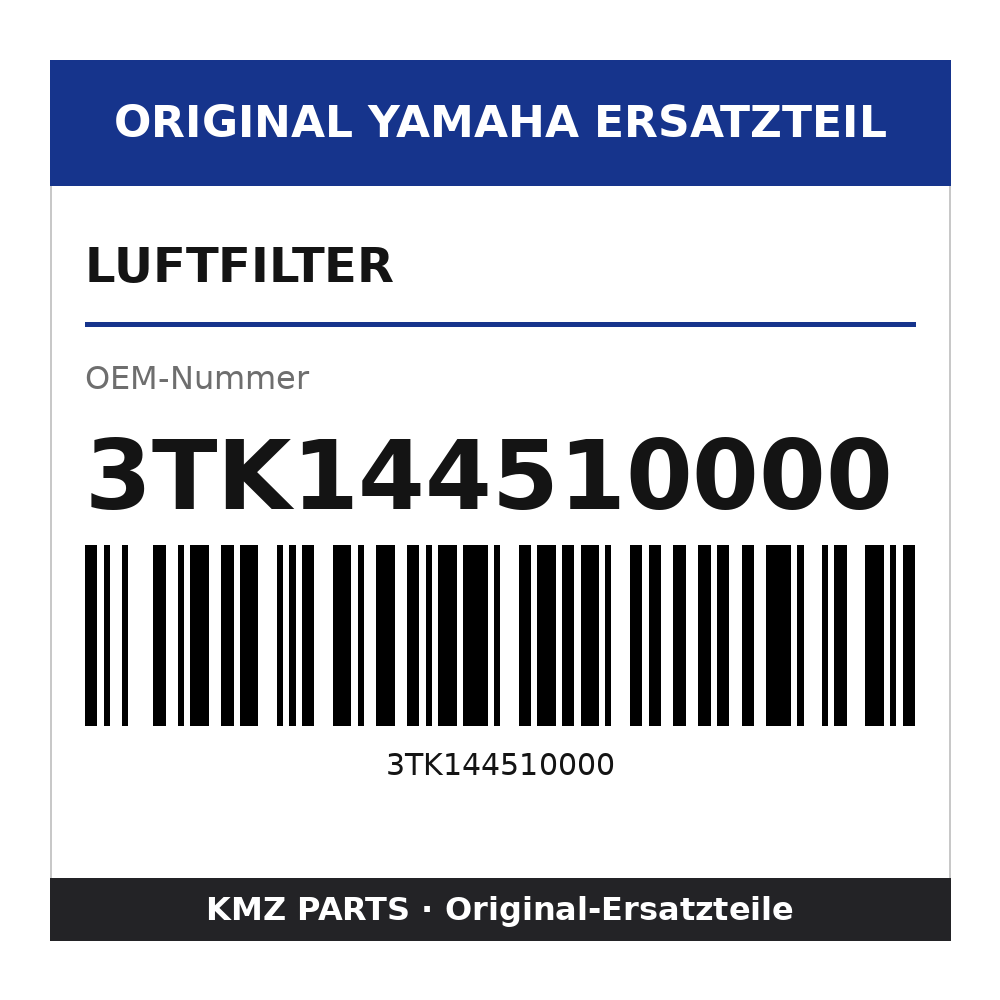 Yamaha Luftfilter 3TK144510000