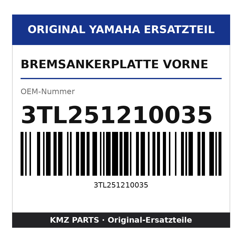 Yamaha Bremsankerplatte vorne 3TL251210035