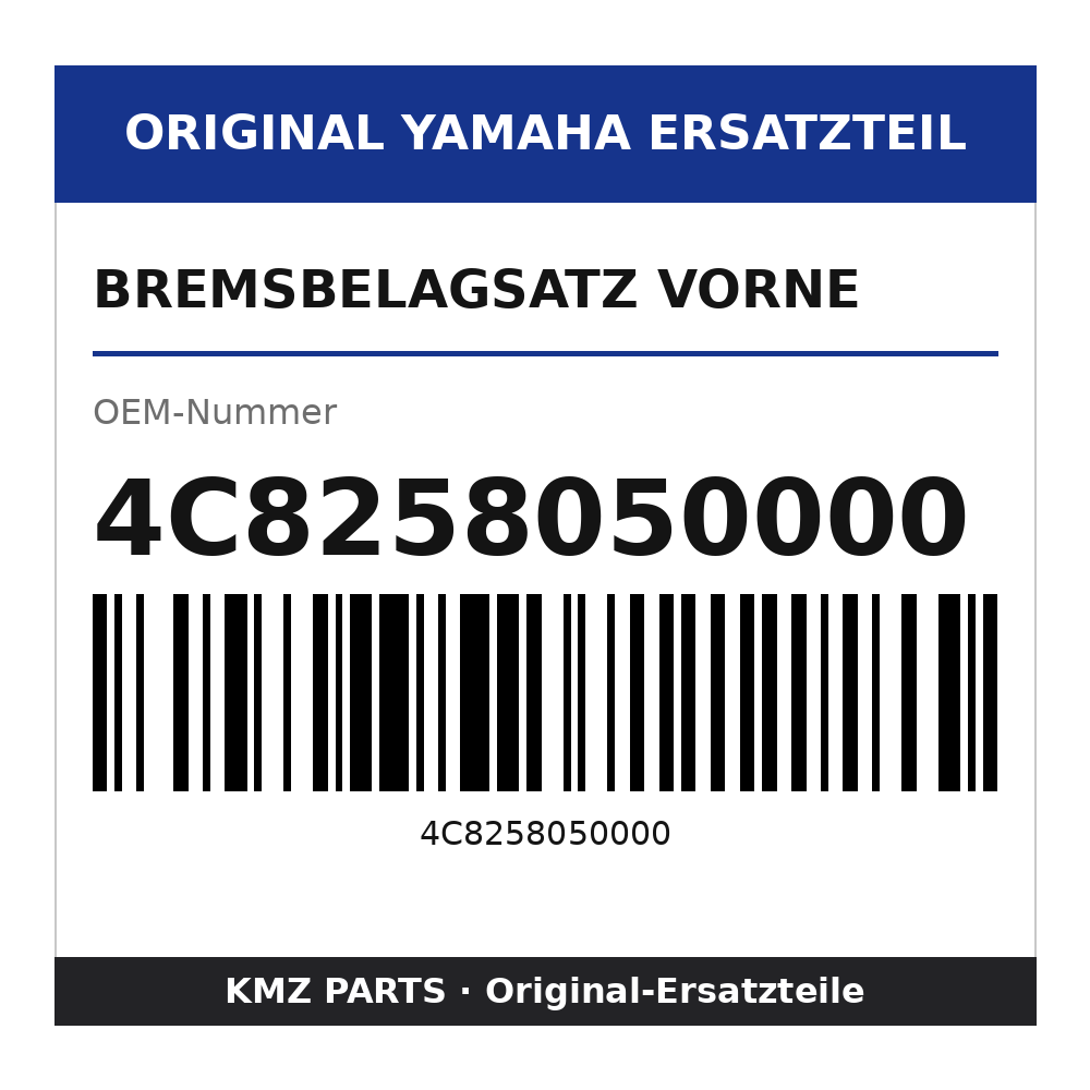 Yamaha Bremsbelagsatz vorne 4C8258050000