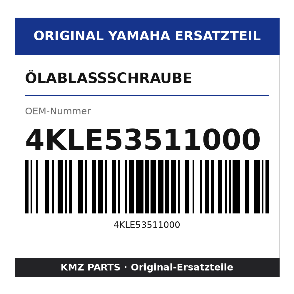 Yamaha Ölablassschraube 4KLE53511000
