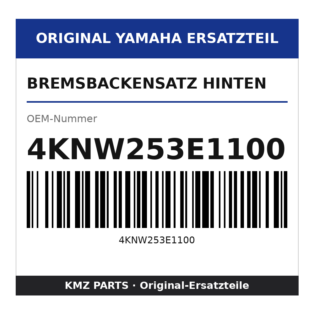 Yamaha Bremsbackensatz hinten 4KNW253E1100