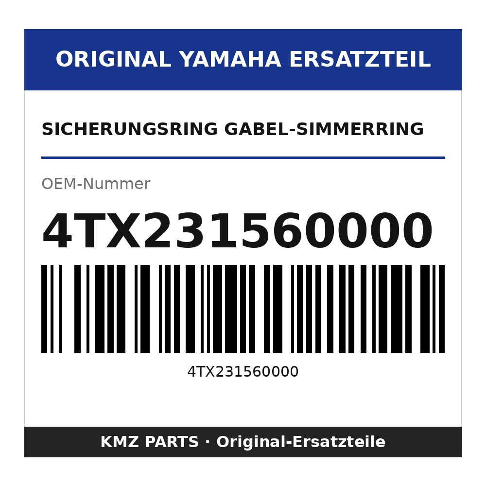 Yamaha Sicherungsring Gabel-Simmerring 4TX231560000