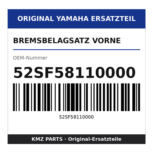 Yamaha Bremsbelagsatz vorne 52SF58110000