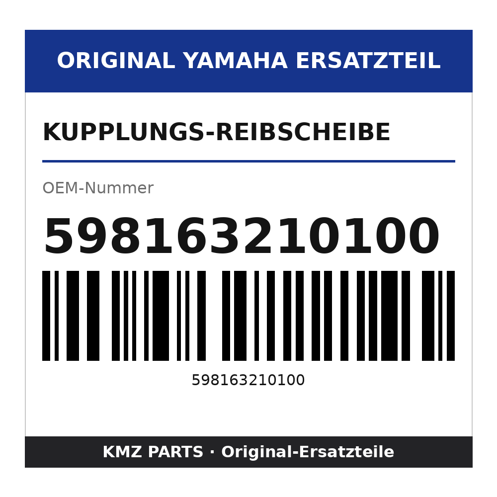 Yamaha Kupplungs-Reibscheibe 598163210100